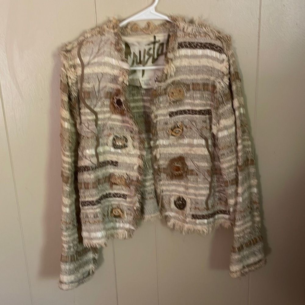 BEIGE Textured Jacket 21-149